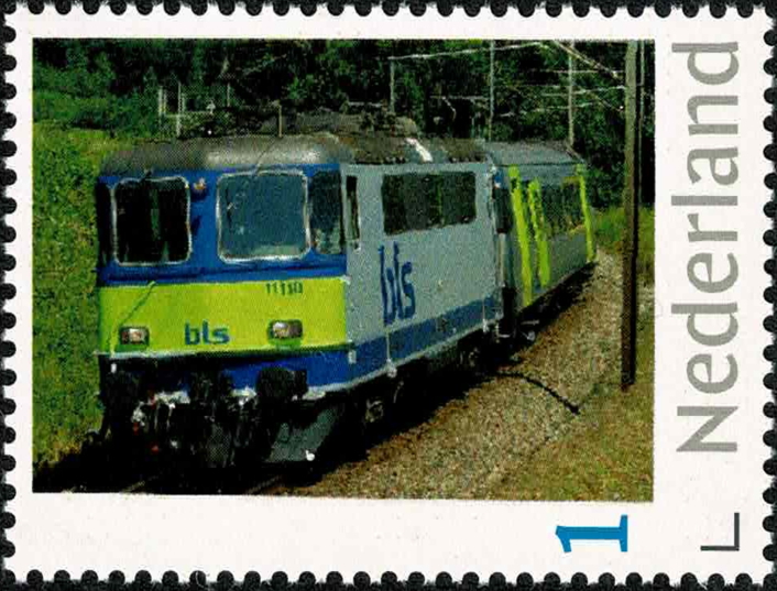 personalised stamp of The Netherlands with trains, trams, stations etc